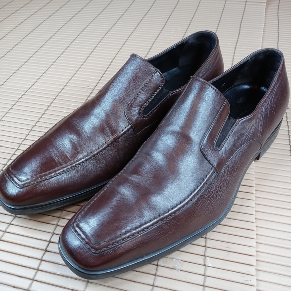 SANTONI Mens Dress Shoes Soft Brown Leather Casual Italian Slip On Loafer Sz 11D main image 2